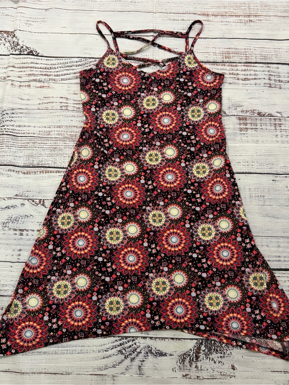 Women’s Black Floral Medallion Tank Dress size extra small